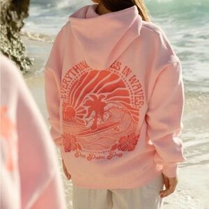 Pink Hoodie “Everything Comes In Waves”